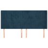 vidaXL Kopfteil mit Ohren Dunkelblau 203x16x118/128 cm Samt