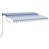 vidaXL Markise Manuell Einziehbar mit LED 350x250 cm Blau und Wei&szlig;