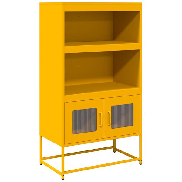 vidaXL Highboard Senfgelb 68x39x123 cm Stahl