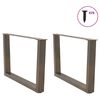 vidaXL Couchtischbeine V-Form 2 St&uuml;ck Naturstahl 70x(42-43,3) cm Stahl