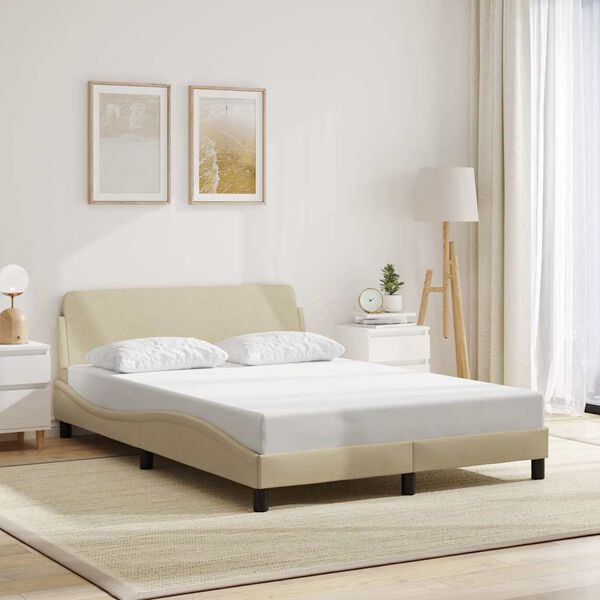 vidaXL Bettgestell "Dover" Creme 140x190 cm Stoff