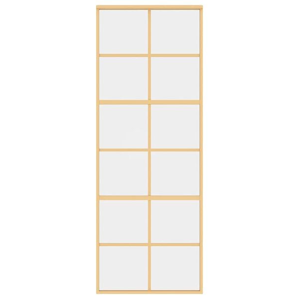 vidaXL Schiebetür Golden 76x205 cm ESG-Klarglas und Aluminium