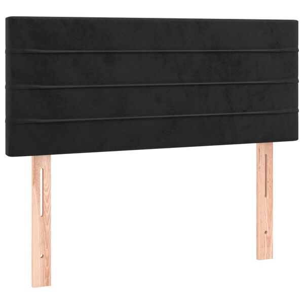 vidaXL LED Kopfteil Schwarz 90x5x78/88 cm Samt