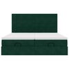 vidaXL Ottoman-Bett mit Matratzen & LEDs Dunkelgr&uuml;n 160x200 cm Samt