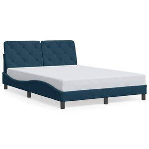 vidaXL Bettgestell ohne Matratze Blau 140x190 cm Samt