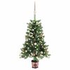 vidaXL K&uuml;nstlicher Weihnachtsbaum mit Beleuchtung & Kugeln 65 cm Gr&uuml;n