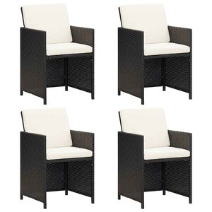 vidaXL Gartenst&uuml;hle 4 Stk. Poly Rattan Schwarz