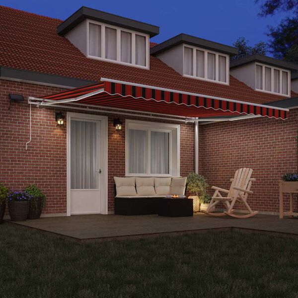 vidaXL Markise Manuell Einziehbar mit LED 450x300 cm Orange und Braun
