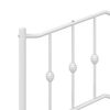 vidaXL Bettgestell mit Kopfteil Metall Wei&szlig; 135x190 cm