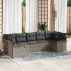 vidaXL Garten-Sofa-Set mit Kissen 7 pcs Hellgrau Poly Rattan