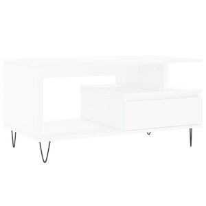 vidaXL Couchtisch Wei&szlig; 90x49x45 cm Holzwerkstoff