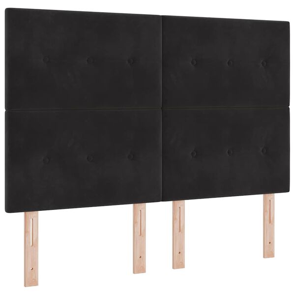 vidaXL Boxspringbett mit Matratze Schwarz 200 x 160 cm Polyester