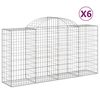 vidaXL Gabionen mit Hochbogen 6 Stk. 200x50x100/120cm Verzinktes Eisen