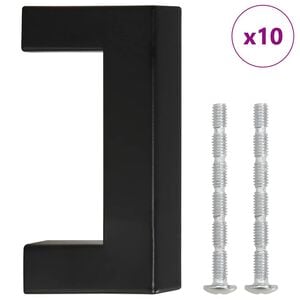 vidaXL M&ouml;belgriffe 10 Stk. Schwarz 64 mm Edelstahl