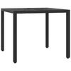 vidaXL 3-tlg. Garten-Essgruppe mit Kissen Schwarz Poly Rattan