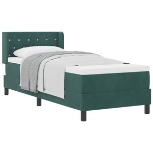 vidaXL Boxspringbett mit Matratze Dunkelgr&uuml;n 200 x 80 cm Polyester