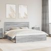 vidaXL Bettrahmen Graues Sonoma 180 x 200 cm Massives Kiefernholz