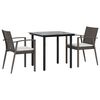 vidaXL 3-tlg. Garten-Essgruppe mit Kissen Poly Rattan und Stahl