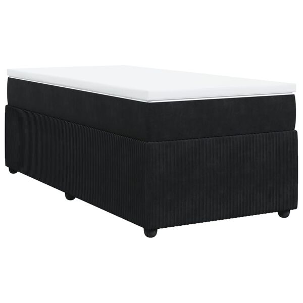 vidaXL Boxspringbett mit Matratze Schwarz 90x190 cm Samt