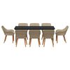 vidaXL Garten Essgruppe mit Kissen 9 pcs Beige Poly-Rattan