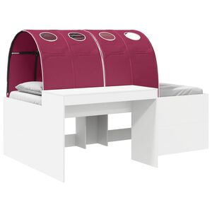 vidaXL Bett mit Tunnel 4 pcs Wei&szlig; und Rot Holzwerkstoff