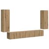 vidaXL TV-Wandregal-Set 4 stk. Artisan-Eiche Holzwerkstoff