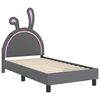 vidaXL Kinderbettgestell mit Kopfteil Hellgrau 80 x 160 cm PU