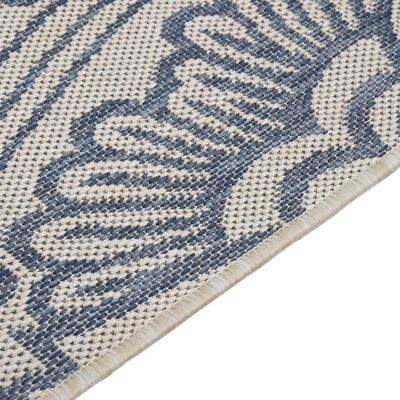 vidaXL Outdoor-Teppich Flachgewebe 80x250 cm Blaues Muster