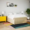 vidaXL Boxspringbett mit Matratze Creme 140x200 cm Stoff