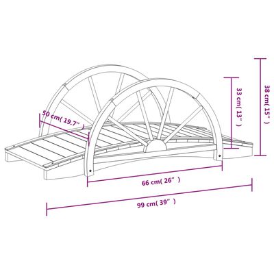 vidaXL Gartenbrücke mit Rad-Design 99x50x38 cm Massivholz Tanne