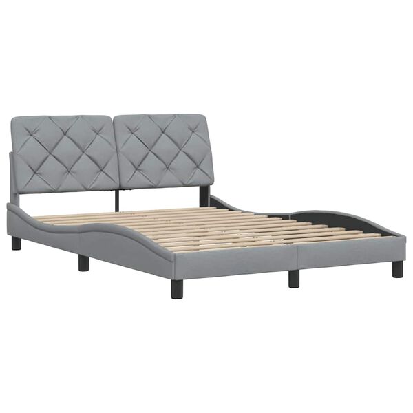 vidaXL Bettgestell ohne Matratze Hellgrau 140x200 cm Stoff