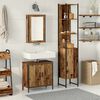 vidaXL Badezimmerm&ouml;bel Set mit Regal mit T&uuml;r 3 pcs Braun Holzwerkstoff