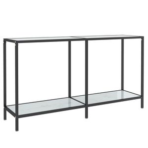 vidaXL Konsolentisch Wei&szlig; 140x35x75,5 cm Hartglas