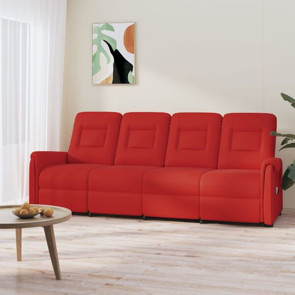 vidaXL 4-Sitzer Massagesessel Weinrot Kunstleder