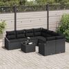vidaXL Sofa Set mit Kissen mit Kissen 9 pcs Schwarz Poly-Rattan