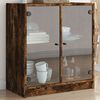 vidaXL Beistellschrank mit Glast&uuml;ren R&auml;uchereiche 68x37x75,5 cm