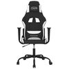 vidaXL Gaming-Stuhl mit Massagefunktion Schwarz und Wei&szlig; Stoff
