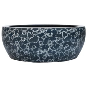 vidaXL Aufsatzwaschbecken Schwarz und Blau Rund &Oslash;41x14 cm Keramik