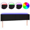vidaXL LED Kopfteil Schwarz 183x16x78/88 cm Stoff