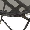 vidaXL 3-tlg. Bistro-Set mit Kissen Schwarz Poly Rattan und Glas