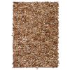 vidaXL Shaggy-Teppich Echtleder 160 x 230 cm Hellbraun