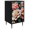 vidaXL Nachttisch BORNE Schwarz Eichen-Optik 36 x 33 x 61 cm