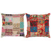vidaXL Patchwork-Kissen 2 Stk. Handgefertigt 45 x 45 cm Rot/Beige