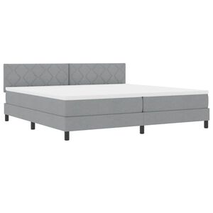 vidaXL Boxspringbett mit LED-Lichtleisten Hellgrau 200 x 200 cm Stoff