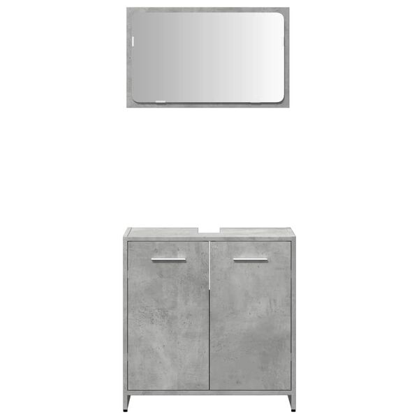 vidaXL Badschrank mit Spiegel Betongrau Holzwerkstoff