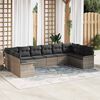 vidaXL Gartensofa-set mit Speicher 10 pcs Grau Poly-Rattan