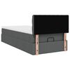 vidaXL Ottoman-Bett mit Matratze & LEDs Dunkelgrau 90x190 cm Stoff