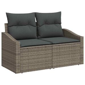 vidaXL Garten-Sofa mit Kissen 123 x 62 x 69 cm Poly-Rattan