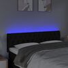 vidaXL LED Kopfteil Schwarz 160x7x78/88 cm Stoff