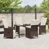 vidaXL Garten Essgruppe mit Kissen 5 pcs Braun Poly-Rattan